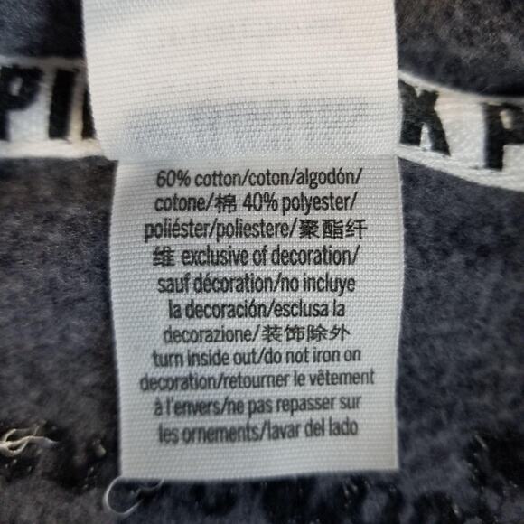 PINK Victoria's Secret Hoodie Womens Small Gray Camo Sequin Zip Sweatshirt Dog - Picture 7 of 10